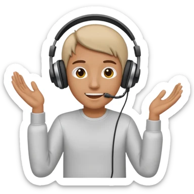 listening to music with headphones sticker