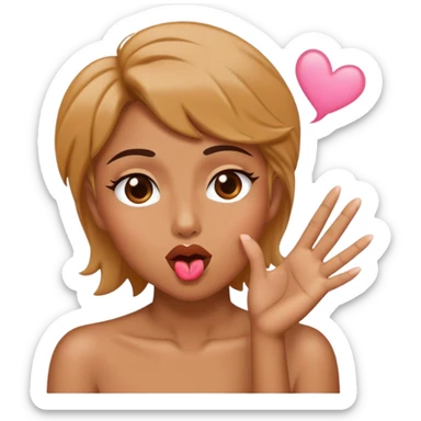 Blowing kiss with two hands  sticker