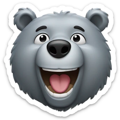 realistic-grey-bear-laughing-with-tears-from-eyes sticker