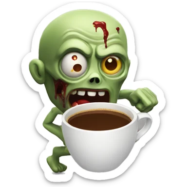Zombie in pursuit of Coffee sticker
