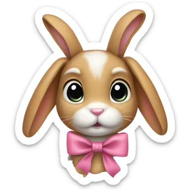 Bunny with a bow  sticker
