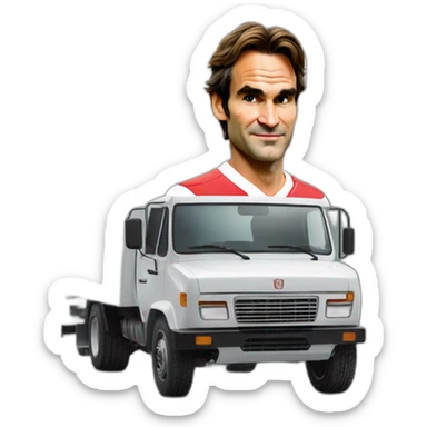 Roger Federer sur un camion sticker