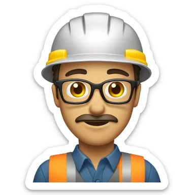 trabajador con muchas herramientas sticker