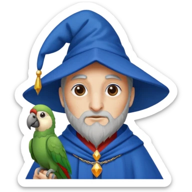 Zauberer mit Papagei Kopf sticker
