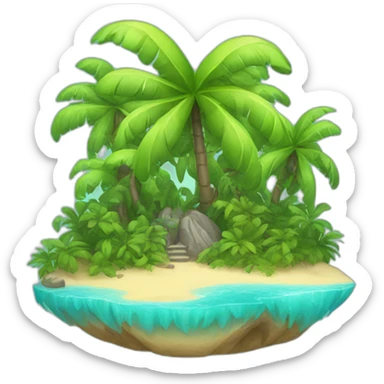tropical island sticker