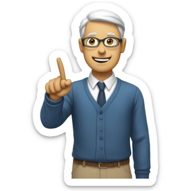 a teacher pointing a ruler at something sticker