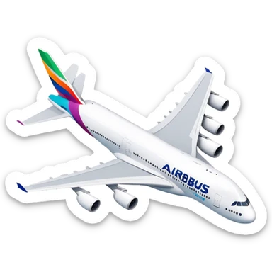 Airbus A380 - Airbus (Model Year: 2021) (Iconic colour: White with colorful tail) sticker