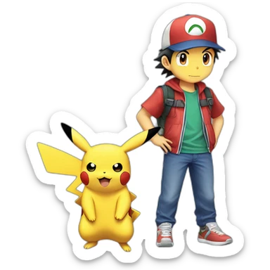Ash Ketchum and Pikachu sticker