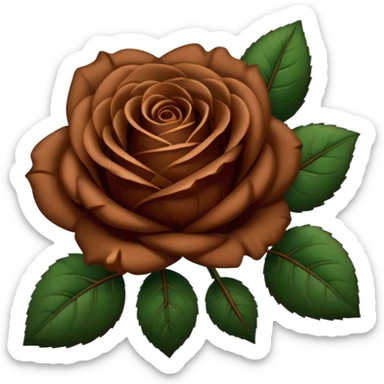 Brown roses with dark green leaves  sticker