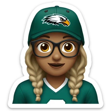Eagles football girl with glasses  sticker