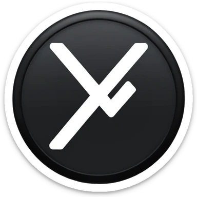 Black circle with a check mark on it sticker