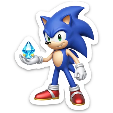 I want Sonic the hedgehog with chaos emeralds with the aura transformation ssj sticker