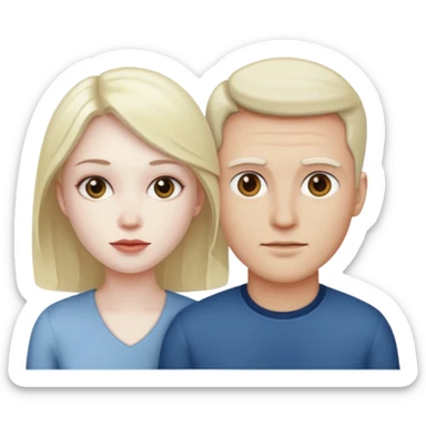 gray woman and male just for testing sticker