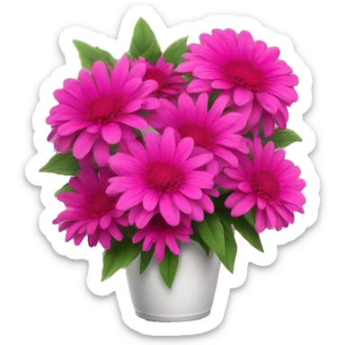 Flower bouquet with pink, fuchsia dalias sticker