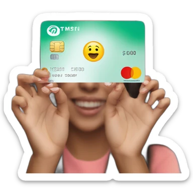 a bank card in the hands of a girl sticker