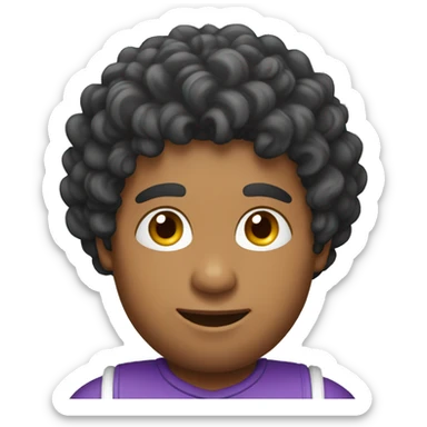 Go kart Indian man curly hair sticker