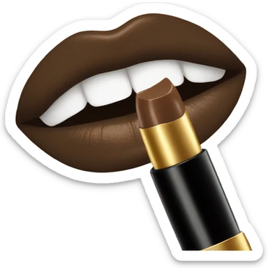 Brown lipstick with gold sticker
