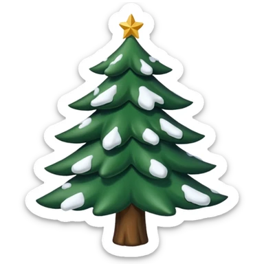 Sapin de Noël avec de la neige  sur les branches  sticker