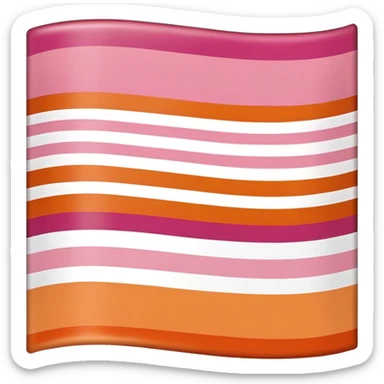 lesbian pride flag emoji with seven horizontal stripes: dark orange, orange, light orange, white, pink, dusty pink, and dark rose. sticker