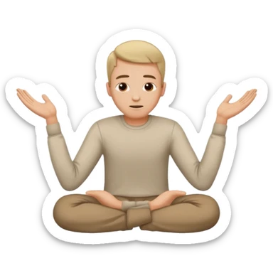 man lying face down on the ground with hands together raised up in a begging gesture, simple and clear sticker