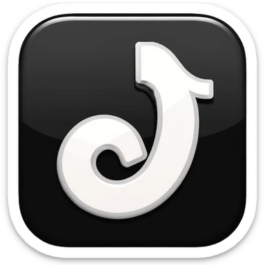 fais moi le logo tiktok en brillant stp noir et blanc sticker