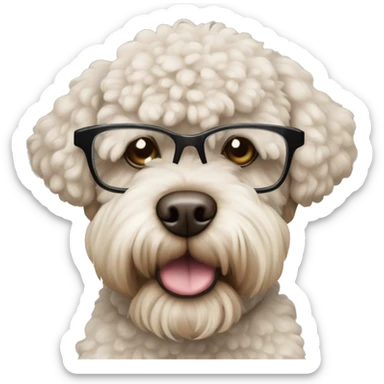 lagotto romagnolo beige dog with glasses  sticker