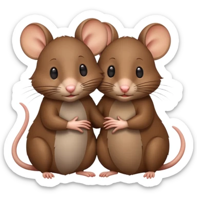 Two rats hug each other  sticker
