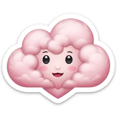 pink heart cloud sticker