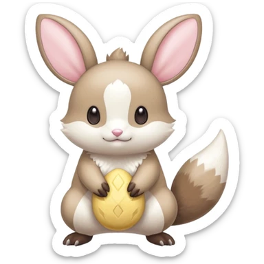 Tropical Exotic Minccino-Buneary-Pachirisu-Emolga-fusion  sticker