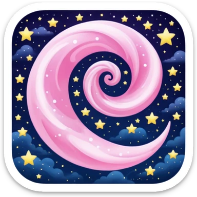 starry night sky, dreams, pink sticker