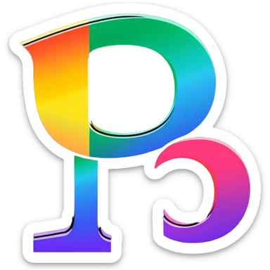 Colorful Gradient Alphabetical Letter “D” sticker