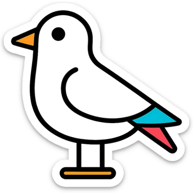 white bird sticker