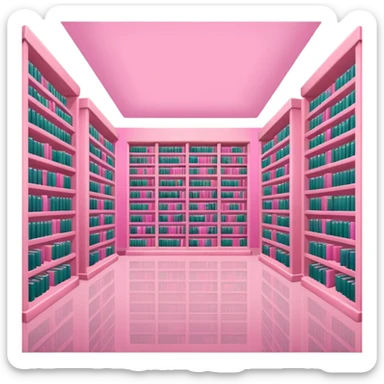 make a library with pink colors sticker