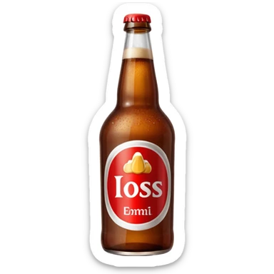generic brown beer bottle with a red label sticker