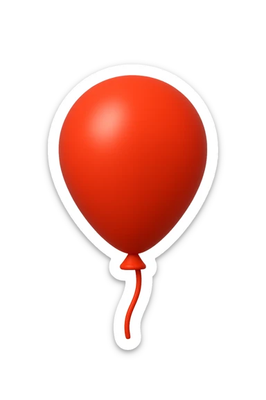 emoji 3d stile iphone che rappresenta un PALLONCINO ROSSO 3d sticker