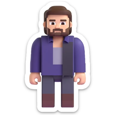 Jack Black as a Minecraft character sticker