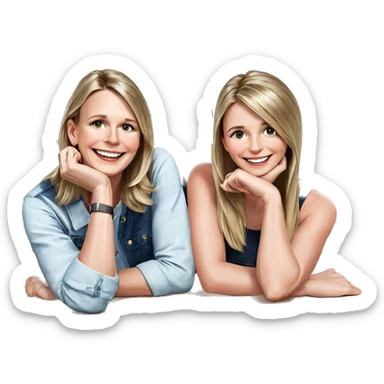 smiling girls on magazine cover sticker