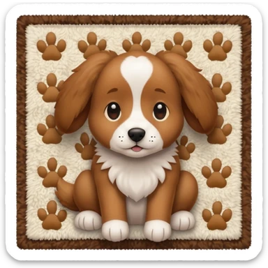 Make a cute brown dog i a carpet sticker