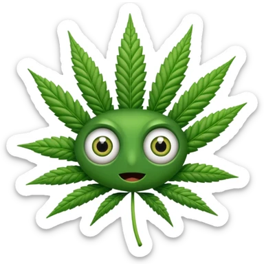 Marijuana leaf with eyes  sticker