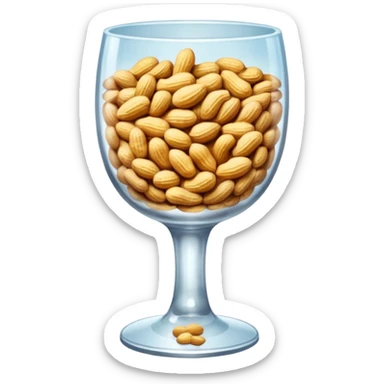 a crystal goblet filled with peanuts sticker