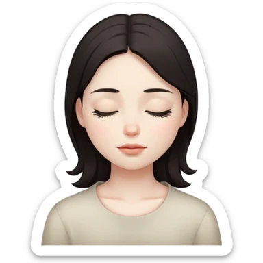 balancing girl with closed eyes and dark hair sticker