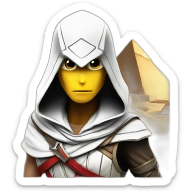 assassin’s creed game logo placed in egypt sticker