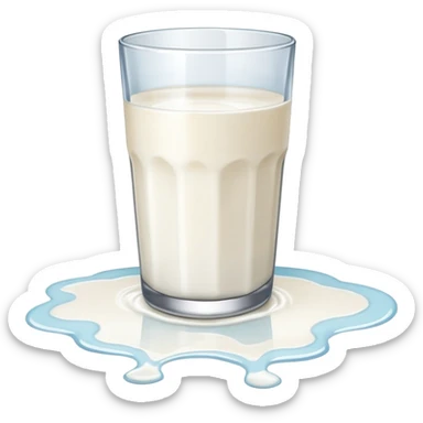 spilled glass of milk on floor milk puddle sticker