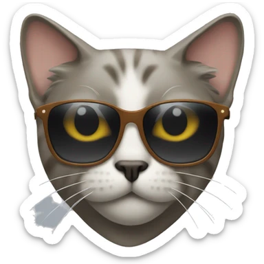 Cat with sunglasses sticker