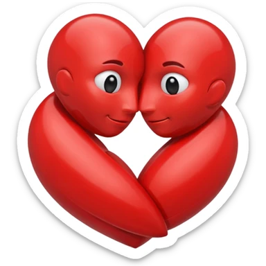 Deux coeur qui se font un calin  sticker