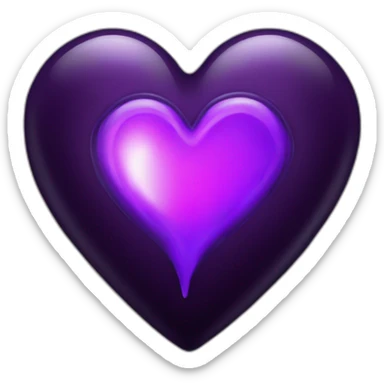 purple heart burns in black fire sticker