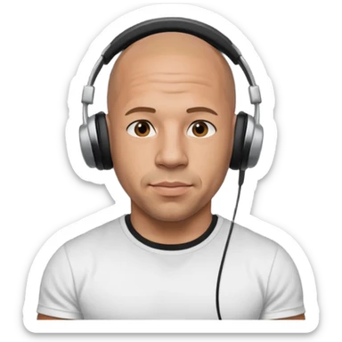 VIN DIESEL with headphones  sticker