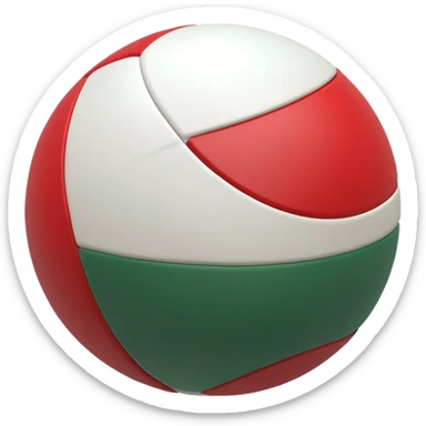 pilates ball with parallel lines red white and green sticker