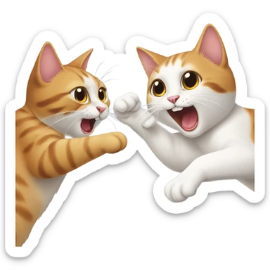 Cat slapping cat sticker