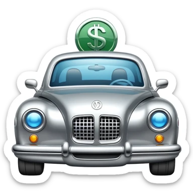 car with dollar symbol sticker